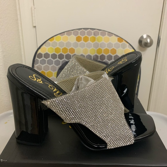 Brand new silver rhinestone heels - Picture 2 of 2